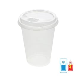 Great Value Disposable Plastic Cups and Lids, Clear, 16 oz, 25 Count, (Cup and Lid Combo) - Thumbnail 3