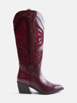 Madden NYC Women's Faux Leather Croco Butterfly Boots - Thumbnail 1