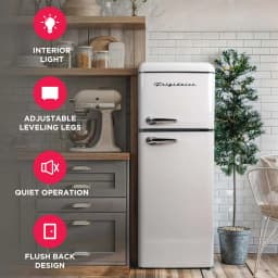 Frigidaire 7.5 Cu. ft. Retro Refrigerator, Apartment Size Top Mount Fridge with Chrome Handles, Cream EFR756 - Thumbnail 5