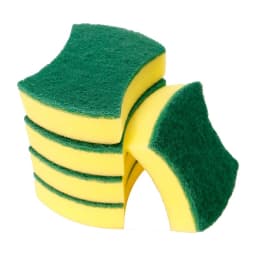 SUWU 5 Count, Double-Sided Scrubber Sponge for Kitchen Cleaning, Non-Scratch Sponges for Dishes, Efficient Scouring Pad for Pot, Pan, Household - Thumbnail 1