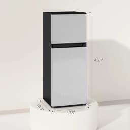 Resenkos Small Fridge with Freezer, 4 Cu Ft Refrigerator with Reversible Doors, Versatile Storage for Home & Office Use， Silver - Thumbnail 7