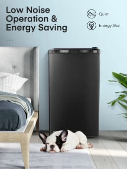 3.2 Cu. ft Refrigerator for Home, Fridge with Freezer for Bedroom, 31"D x 18"W x 19"H, Black - Thumbnail 7