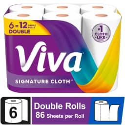 Viva Signature Cloth Paper Towels, 6 Double Rolls, 86 Sheets per Roll - Thumbnail 1