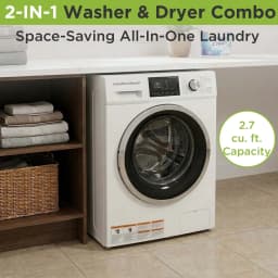 Hamilton Beach 2.7 Cu. ft. Front Loading Washer and Dryer, All-In-One Washer-Dryer Combo with 12+ Wash Programs, 800 RPM Spin Speed, White - Thumbnail 4