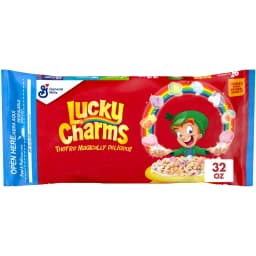 Lucky Charms with Marshmallows, Kids Breakfast Cereal, Gluten Free, Cereal Bag, 32 oz - Thumbnail 1