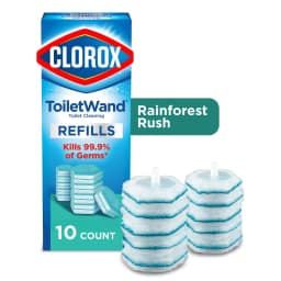 Clorox ToiletWand Disinfecting Brush Refills, Disposable Toilet Bowl Cleaner, Rainforest Rush, 10 Count - Thumbnail 1