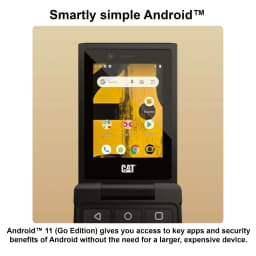 Cat® S22 | Rugged Flip phone | 16GB 2GB RAM | IP68 | 4G LTE | T-Mobile Locked - Black - Thumbnail 3