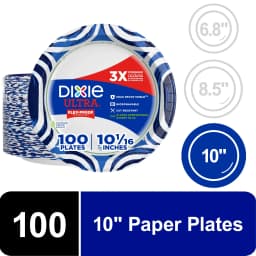 Dixie Ultra Disposable Paper Plates, 10", Multi-Color, 100 Count - Thumbnail 1