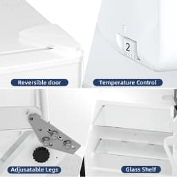 FREE VILLAGE 2.45 Cu.Ft Mini Fridge with Freezer,Compact Mini Refrigerator with Double 2 Door,Adjustable Temperature,Full Size - Thumbnail 7