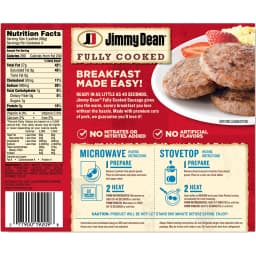 Jimmy Dean Fully Cooked Original Pork Sausage Patties, 9.6 oz, 8 Count - Thumbnail 10