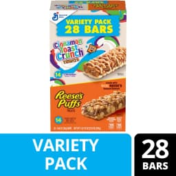 Cinnamon Toast Crunch and REESE'S Puffs Cereal Treat Bars, Variety Pack, 28 Count, 23.8 oz - Thumbnail 1