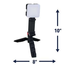 onn Portable LED Video Light Kit with Tripod Grip, Smartphone Holder & Bluetooth Remote for Vlogging, Streaming, and Photography - Thumbnail 7