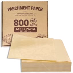 800 Sheets Value Pack 12x12 Parchment Paper Squares - Unbleached, 428F & Non-Stick Food Grade for Baking, Grilling, Air Frye, Pan Liners, Roasting - Thumbnail 1