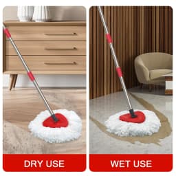 JEHONN Spin Mop Replacement Heads 2 Packs with Triangle Base and 58 inches Long Handle - Thumbnail 6