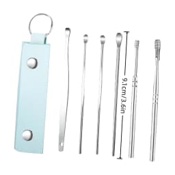 ZZERHUOO Stainless Steel Ear Pick For Ear Wax Removal And Ear Cleaning Hygiene With Multiple Kitchen Spray Foam Toilet Foam Limestone Shower Tile - Thumbnail 2