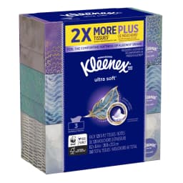 Kleenex Ultra Soft Facial Tissues, 3 Flat Boxes (360 Total Tissues) - Thumbnail 3