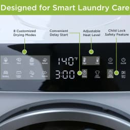 Hamilton Beach 13 lbs. Compact Tumble Dryer with Touchscreen Controls, 8 Drying Modes, Delay Start, Adjustable Heat Levels, Child Lock, Air-Vented - Thumbnail 6
