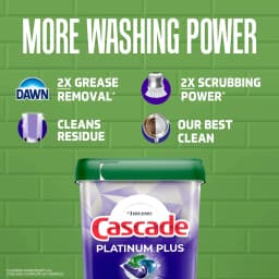 Cascade Platinum Plus Dishwasher Pods, Dishwasher Detergent Soap Tabs, Fresh, 47 Count - Thumbnail 2