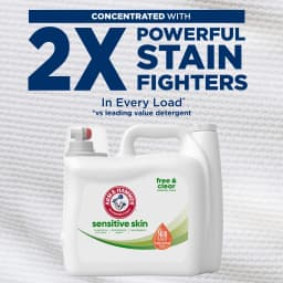 ARM & HAMMER Sensitive Skin Free & Clear Liquid Laundry Detergent Soap, 170 fl oz, 170 Loads - Thumbnail 3
