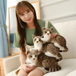 BESTSKY Siamese Cat Stuffed Animal,Shorthair Cat Realistic Plush Cat Stuffed Toys,Gift for Kids 12Inches - Thumbnail 3