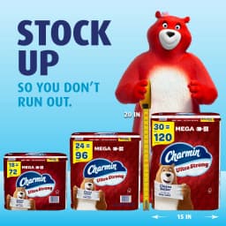 Charmin Ultra Strong Toilet Paper Mega Roll, 242 Sheets Per Roll, 6 Count - Thumbnail 8