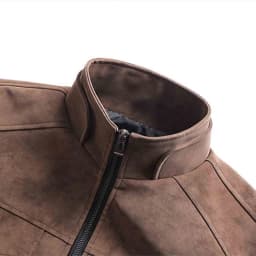 YLSDY Mens Leather Jacket Stand Collar Motorcycle Solid Biker Jackets Vintage Faux Leather Outwear Casual Lightweight Coat Coffee XL - Thumbnail 5