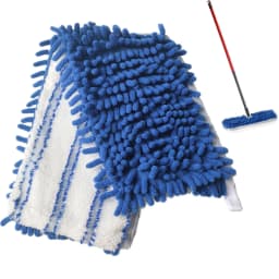 Microfiber Flip Mop Replacement Pad, Super Absorbent Chenille Mop Head Refill, Washable Mop Cloth for Wet & Dry Floor Cleaning - 19.3" x 5.9"(Blue) - Thumbnail 2