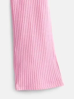 Wonder Nation Toddler Girls' Ribbed Top and Wide Leg Pants Set, 2-Piece, Sizes 12M-5T - Thumbnail 3