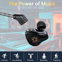 KBEAR KS1 Earphones in Ear Monitor, Crystal Sound Stereo Headphones High Resolution Noise Canceling Dual magnetic Circuit Dynamic Detachable Cable - Thumbnail 8