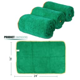 Carcarez Microfiber Cleaning Car Detailing Supplies Absorbent Wash Car Drying Towel 16 "x24" (Pack of 6) - Thumbnail 2