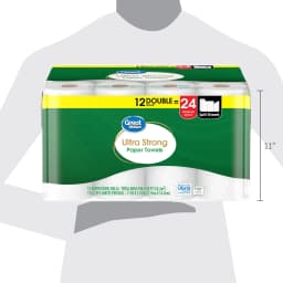Great Value Ultra Strong Paper Towels, White, 12 Double Rolls, 1320 Sheets - Thumbnail 8