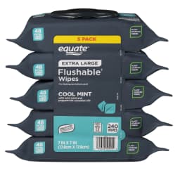 Equate Extra Large Flushable Wet Wipes, Mint, 240 Wipes (5 Pack) - Thumbnail 2