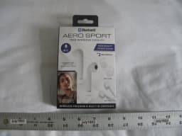 RHEA- (1) New Xtreme Bluetooth Aero Sport Wireless Earbuds White Mic Neck Strap Sports - Thumbnail 1