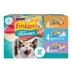 Friskies Gravy Tasty Treasures Prime Filets, Wet Cat Food, 5.5 oz Cans, 12 Pack - Thumbnail 1