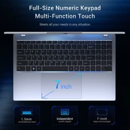 KINOBUC 15.6" FHD Laptop, Intel 6500Y, 8GB RAM, 256GB SSD, Windows 11, WiFi 5, Bluetooth 5.0, Office Ready - Thumbnail 7