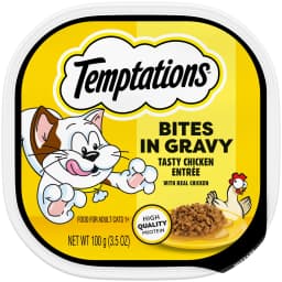Temptations Tasty Chicken Flavor Bites In Gravy Wet Cat Food For Adult Cats, 3.5 Oz Tray - Thumbnail 1
