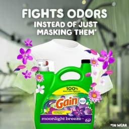 Gain Laundry Detergent Liquid with Odor Fighters, Moonlight Breeze Scent, 154 fl oz, 107 Loads - Thumbnail 12