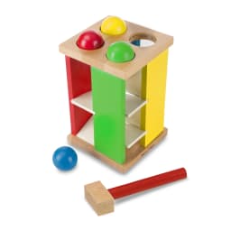 Melissa & Doug Deluxe Pound and Roll Wooden Tower Toy With Hammer - Thumbnail 1