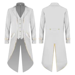 kamemir Men Lightweight Jacket Menâs Leather Jacket Cool Biker Jackets Vintage Stand Collar Lightweight Leather Outwear Coat(White,S) - Thumbnail 1