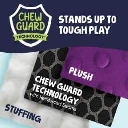 goDog Dinos Bruto Plush Toy for Dogs with Chew Guard Technology for Stronger & Longer Play, Soft & Durable with Built-In Squeaker, Purple, Medium - Thumbnail 4
