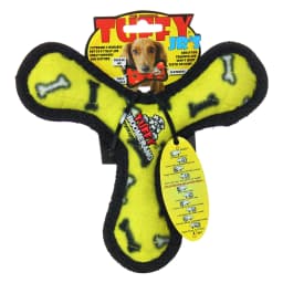 Tuffy Jr Boomerang Yellow Bone Durable Plush Squeaky Dog Toy - Thumbnail 7