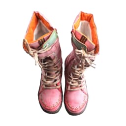 TMA EYES Women's Knee Outdoor Boots Water-Resistant Lace Up and Side Zipper Wide Width Comfortable Leather Winter Boots with Faux Fur Lining - Thumbnail 5