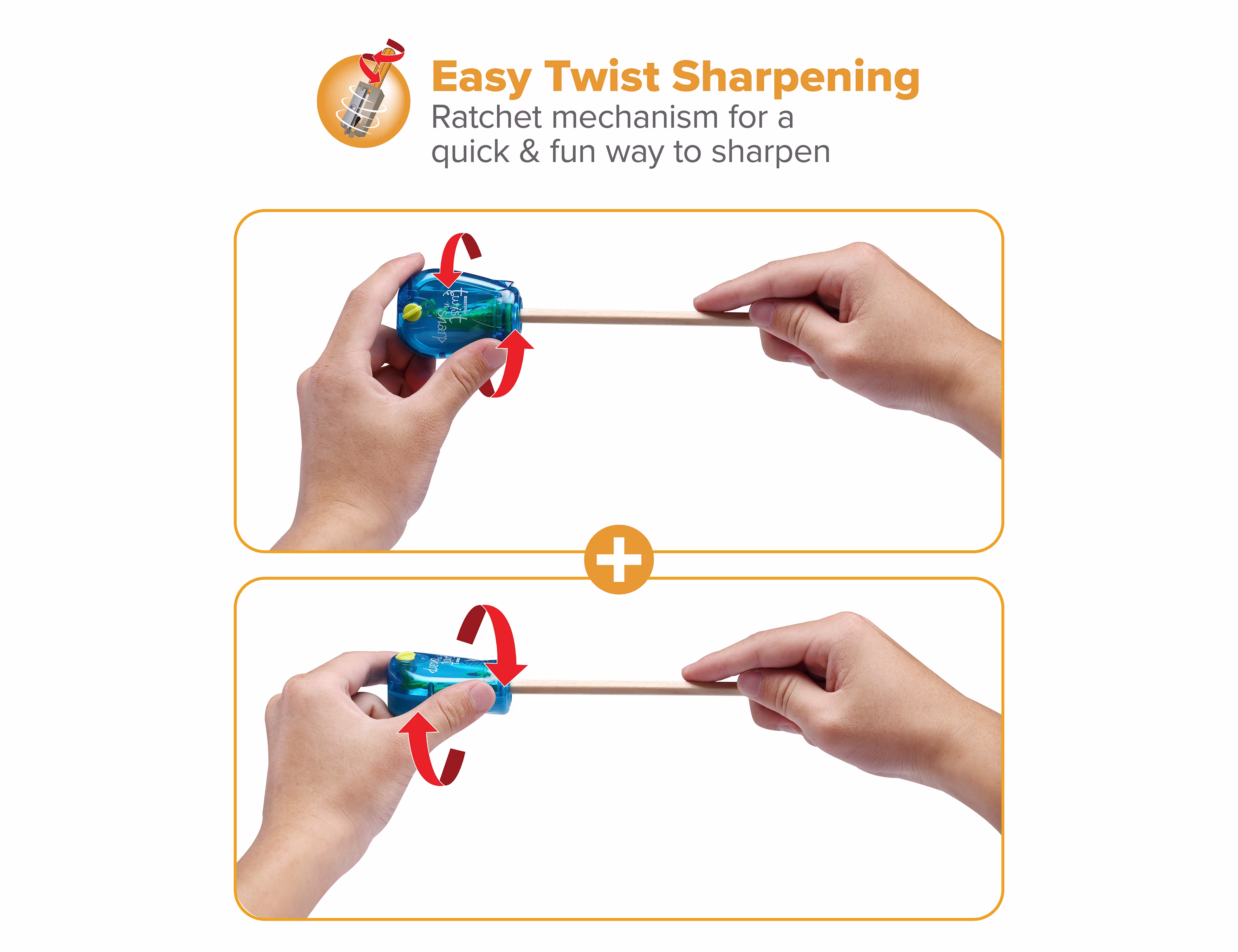 Bostitch Twist-N-Sharp Pencil Sharpener Handheld-Blue-1 Each - Thumbnail 6