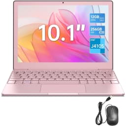 Metal Case Portable Business Mini Laptop Computer Office Travel & Students, Work small Laptop - Pink Laptop - Thumbnail 1