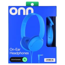 onn On-Ear Headphones with 3.5 mm Connector, Blue - Thumbnail 6