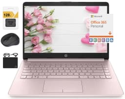 HP New 14" HD Ultra Light Thin Laptop, Quad-Core Intel Celeron Processor, 8GB RAM, 192GB (64GB eMMC+ 128GB Card), Wi-Fi - Thumbnail 1
