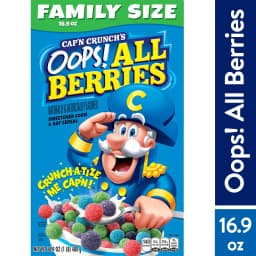 Cap’n Crunch's Oops All Berries Sweetened Corn & Oat Crunchy Cereal, (16.9 oz.) - Thumbnail 1