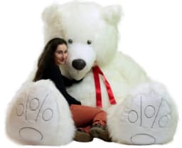 American Made 9 Foot Giant Teddy Bear Soft 108 Inches Enormous Huge Stuffed Animal White Made in USA - Thumbnail 7