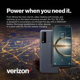 Verizon TCL 30 V 5G, 128 GB, Black- Prepaid Smartphone [Locked to Verizon Prepaid] - Thumbnail 6