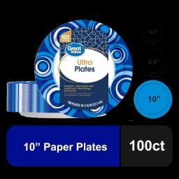 Great Value Ultra Disposable Paper Plates, 10 in, 100 Count - Thumbnail 1